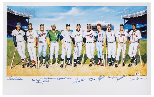 500 Home Run Club Multi Signed Ron Lewis Lithograph Poster – LE 147/1000 (Beckett)